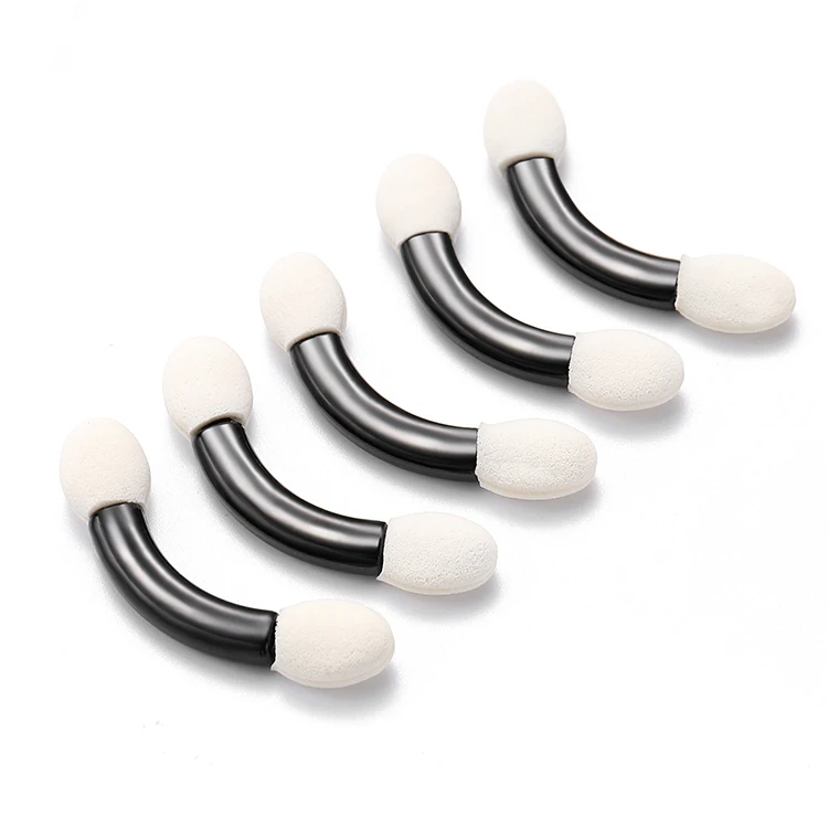

4.5 Curved Black Plastic Handle Latex Cotton Eye Shadow Stick Brush