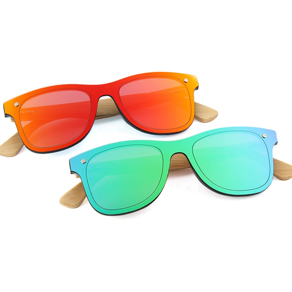 

Polarized Plastic Bamboo Sunglasses UV Protection Orange Polarized Lenses One Piece Sunglasses Brazil Wooden Bamboo Sun Glasses