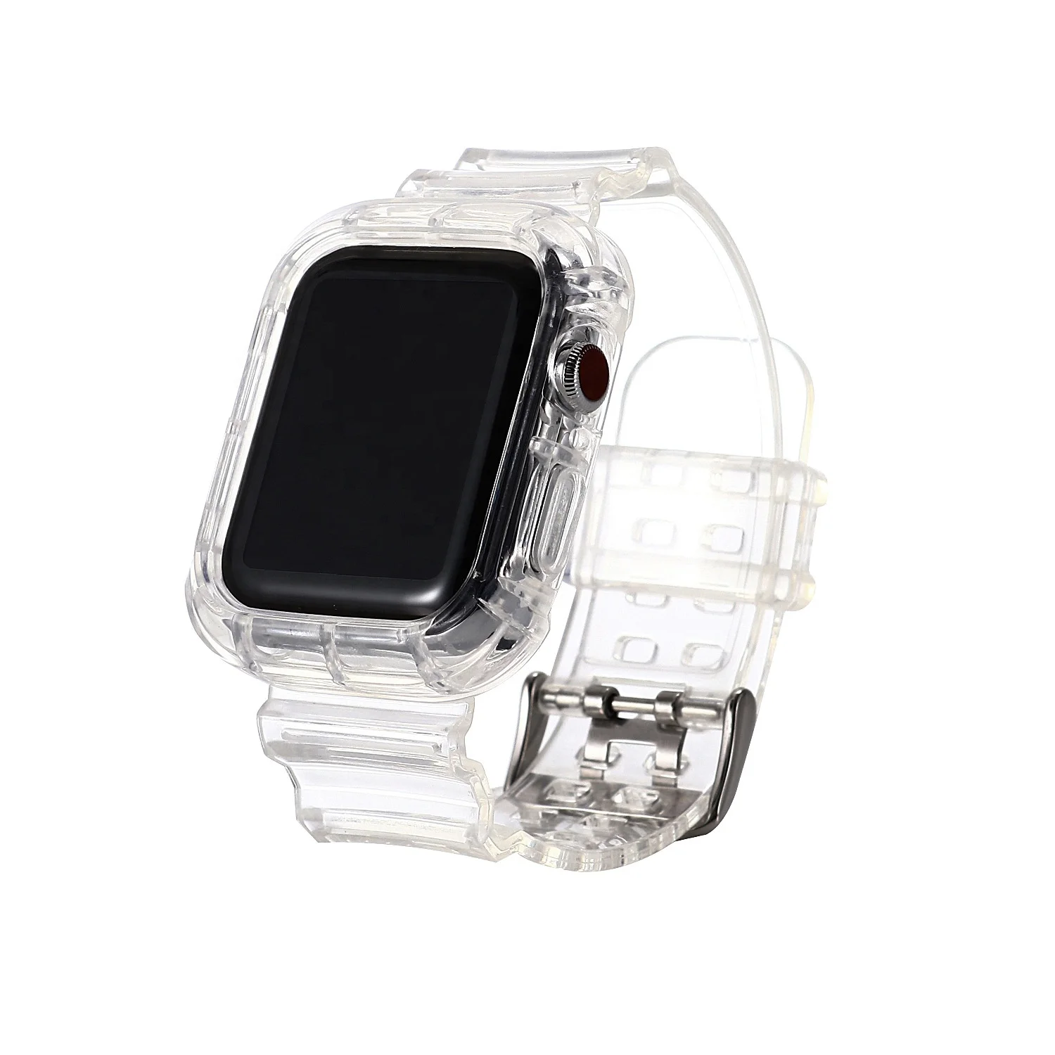 

Colorful Clear TPU Bracelet Watch Strap For Apple Watch Silicone Band With Protective Case