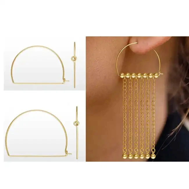 Fashion 14K Gold Filled Wire Arch Beading Hoop for Women Jewelry Making