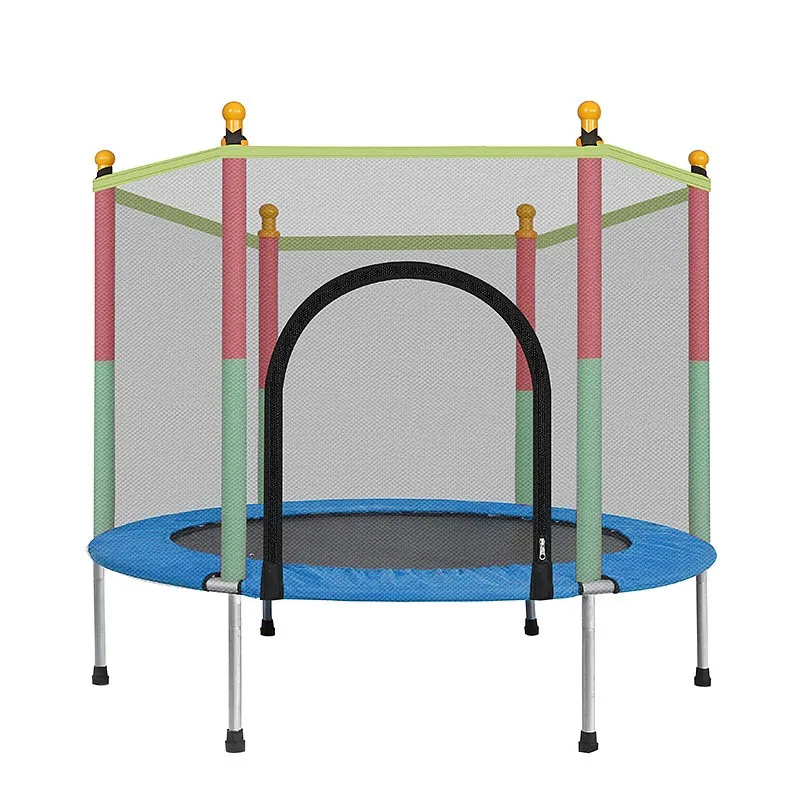 

E0057 Round Kids Mini trampolines Enclosure Net Pad indoor Exercise Toys Jumping Bed Max Load 150KG PP Alloy child trampoline