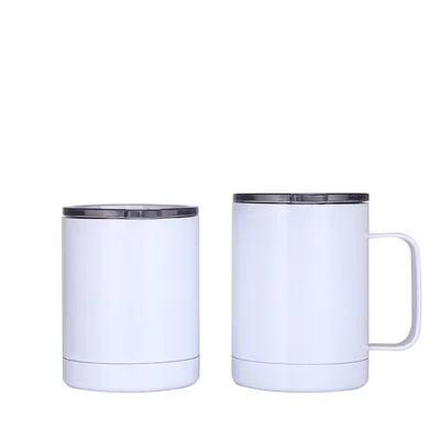 

304 Stainless Steel Coffee Mug with Handle Vacuum Mug 10oz Vacuum Insulated Cold Mug with Lid Marker, Customized color