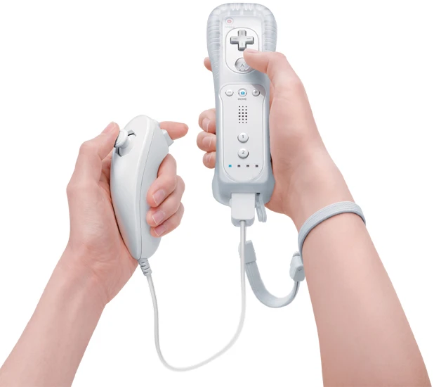 

White Remote Nunchuk With Motion Plus Controller Gamepad Joystick Joypad For Nintendo Wii Game Console, Black, white, blue, red