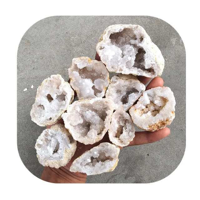 

Wholesale spiritual crystals crafts gemstone natural white agate druzy geodes for Decor