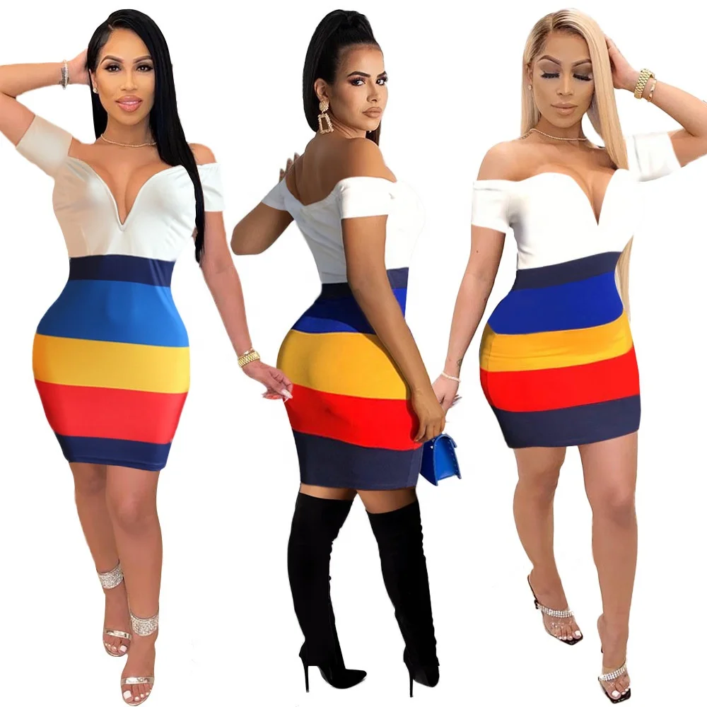 

B52195A Western style lady sexy deep v neck summer fashion bodycon dress, Show