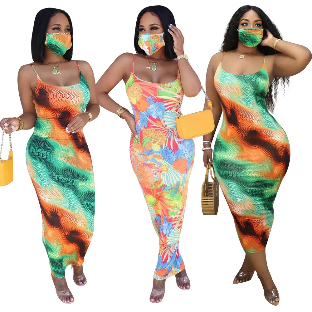 

B53031A Women fashion new flower printed casual summer slip dress, Shown