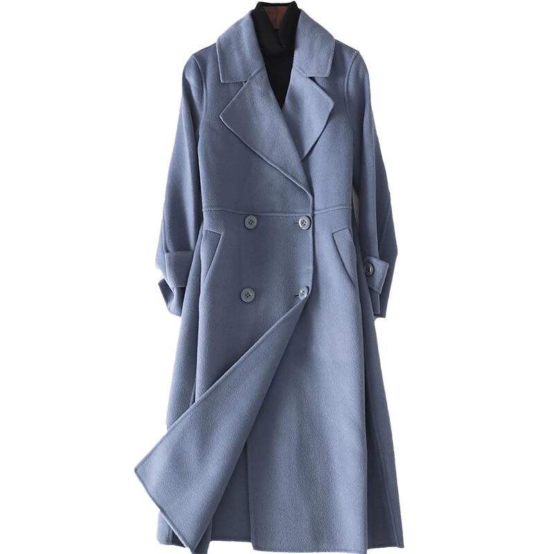 

Classic Women Overcoat Cashmere Wool Mid-Length Coat Ladies Cashmere Jacket