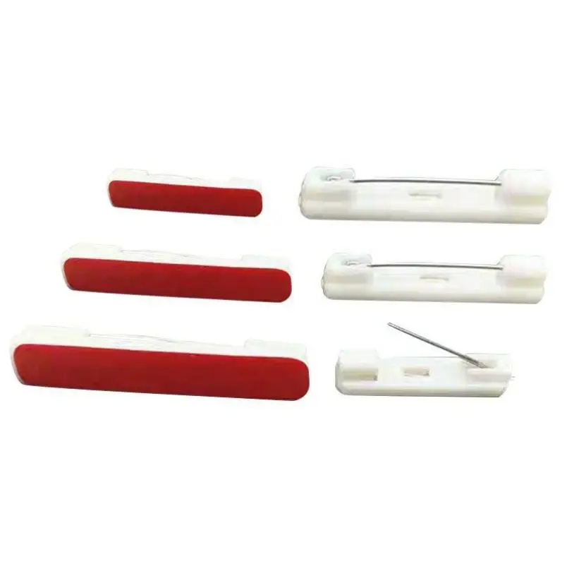 

wholesale name brand blank simple Red Latexing Metal clothes lapel safety brooches and pin for shirt, White,red