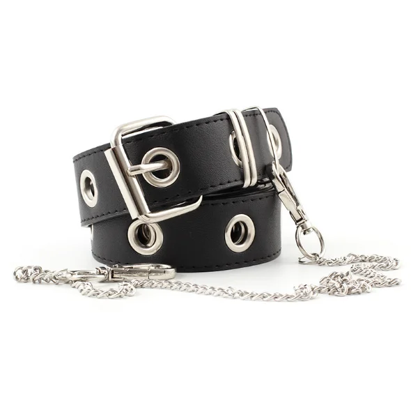 
2019 hot sales ylm Fashion Girls Punk Leisure style bead belt women Wide waist decoration Big Ring and Wide Belt 