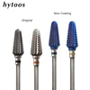HYTOOS Purple Coated Tornado Carbide Nail Drill Bits 3/32" Carbide Burr Manicure Bits For Nail Drill Manicure Pedicure Tool