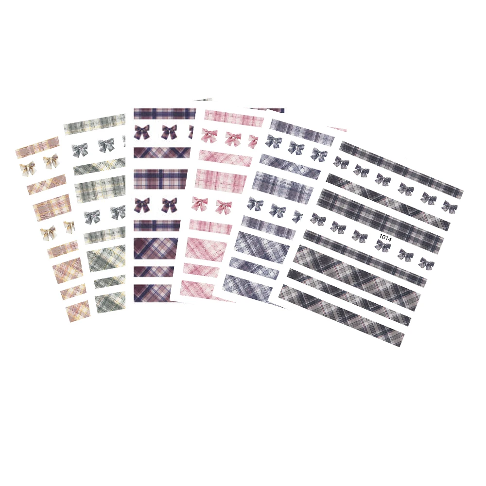 

YOUFUL FACTORY SALES NAIL STICKERS SCOTTISH PLAID PATTERN DESIGNER NAIL POLISH STICKERS STICKERS NAIL ART 1012-1017, As picture shown