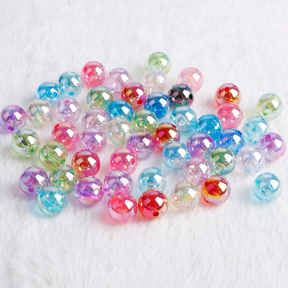 

Wholesale 100pcs 14 Color 6/8/10/12mm Acrylic Transparent Beads with Hole 2mm Charms Bracelet Necklace for DIY Jewelry Making, Mixed color