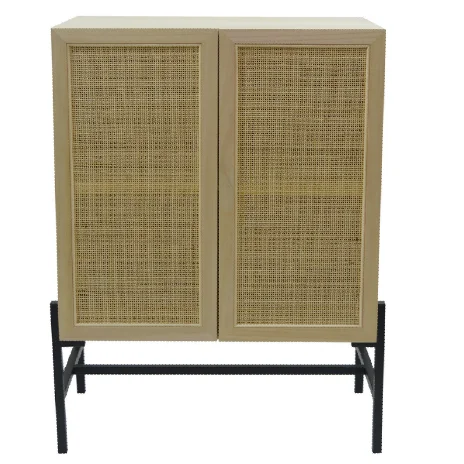 
Layered rattan storage cabinet 