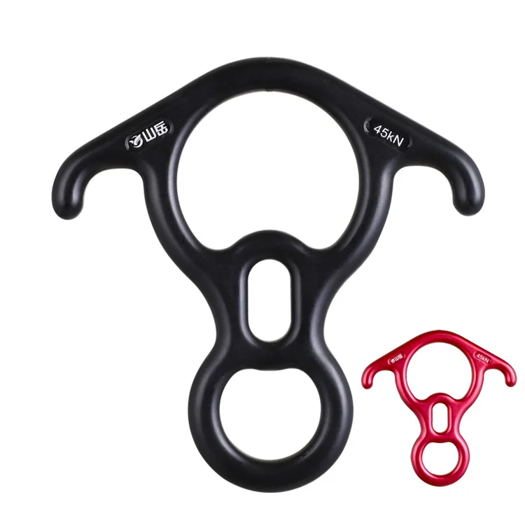 

CE certified outdoor figure 8 ring aluminum alloy descender climbing, Black