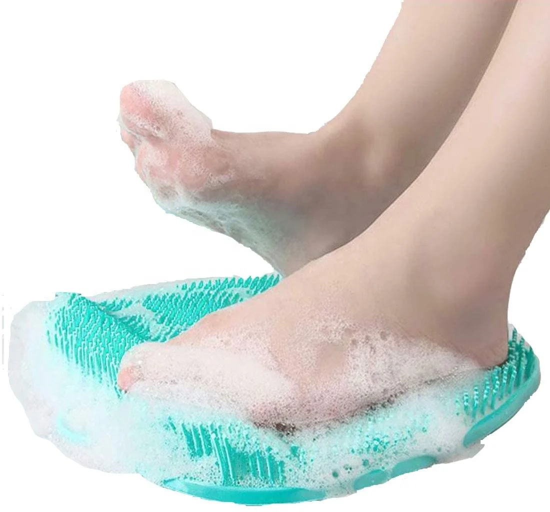 

Shower Foot Scrubber Feet Cleaner with Non Slip Suction Cups Massage Mat Improve Circulation Relieve Tired and Pain Foot Clean, Green/blue/pink/yellow/brown/purple