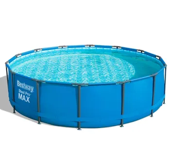 Bestway 56950 Steel Pro Max Above Ground Pool Set Round Stainless