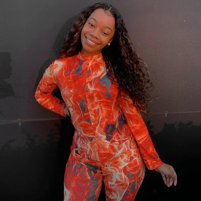 

Fashion printed ladies jumpsuit sexy slim jumpsuit autumn ladies jumpsuit wholesale