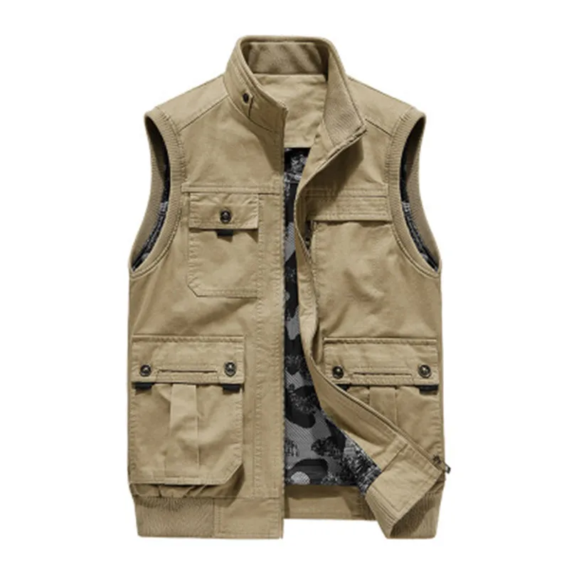 

Autumn and winter new style casual vest men's Korean loose thin section men's large pocket waistcoat vest