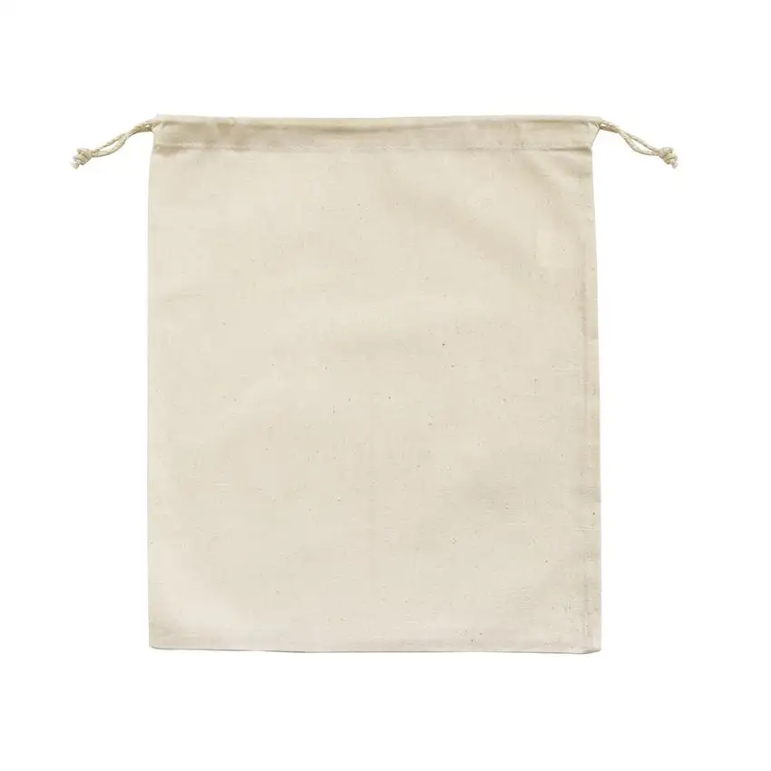 

Bolsa De Tela Impresa Reusable Large Christmas Gift Pouch Natural Cotton Calico Drawstring Bag with Print Your Logo, Customized color