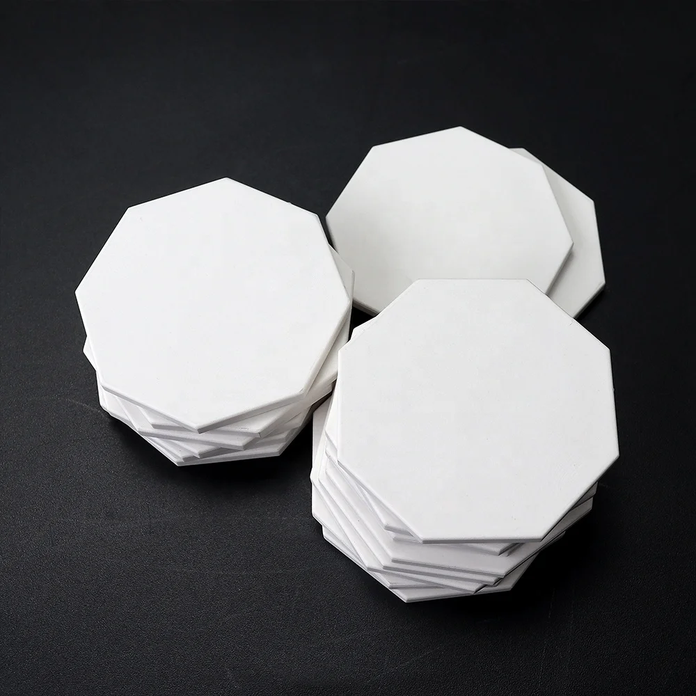 Professional Blank Octagon Ceramic Poker Chips 13g White Chips Any logo Customizable Can Printed on Chips for Casino Games