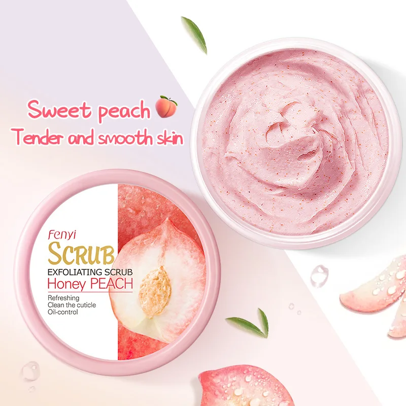 

Custom Natural Whitening Pink Ice Cream Body Scrubs Peach Body Scrub