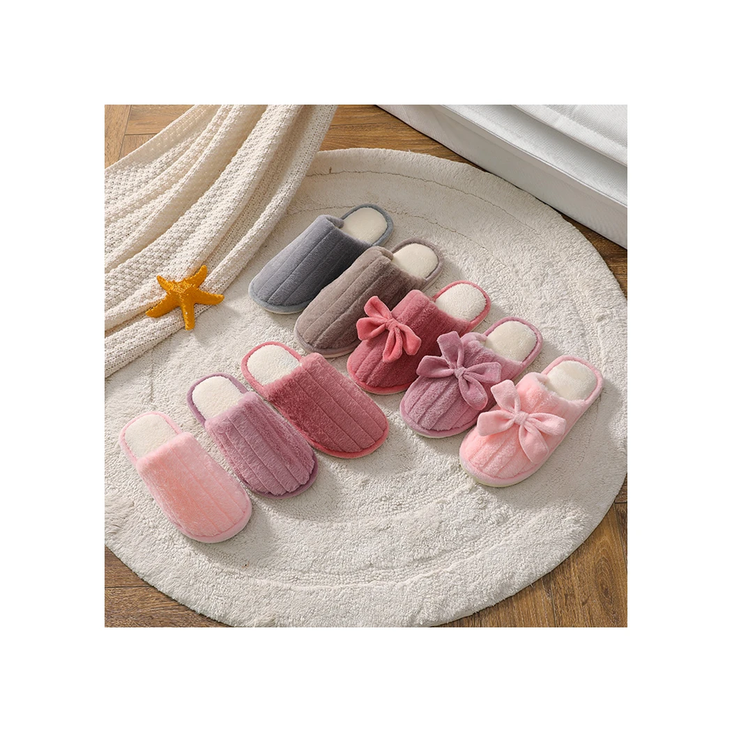 

Factory Supply Low Price Popular Winter Flat Slippers For Women, Solid color