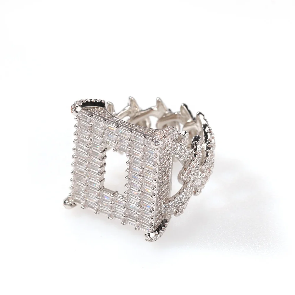 

Men Hip hop iced out bling bramble Rings micro pave Zircon High quality Hip hop Charm ring jewelry fashion gifts