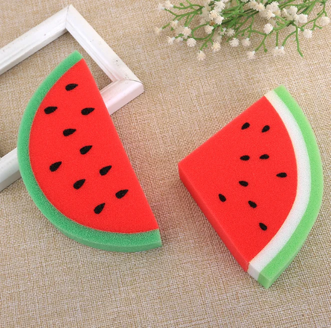 

Novelty fruits various watermelon shaped custom bath sponge for children, As pics