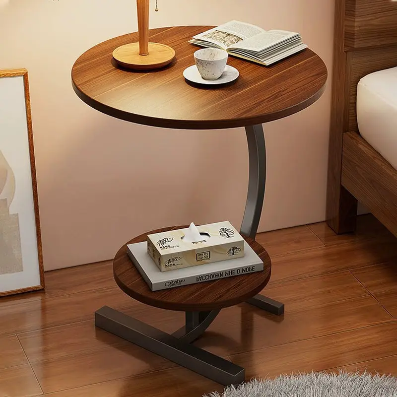 

Modern Luxury Bed Side Double Layered Round Coffee Table