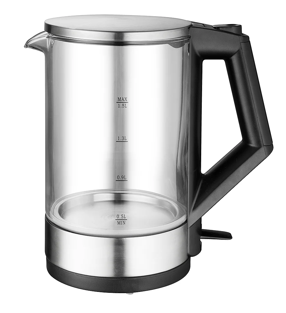 

Professional Supplier 1.5L Smart Kitchen Appliance Brosilication Glass Electric Kettle On Sell