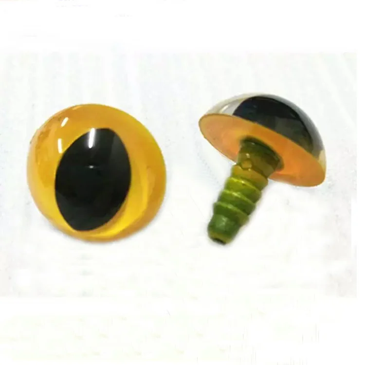 

24mm Yellow two part crystal cat eyes safety plastic toy eyes soft plush animal toy eyes, Multi