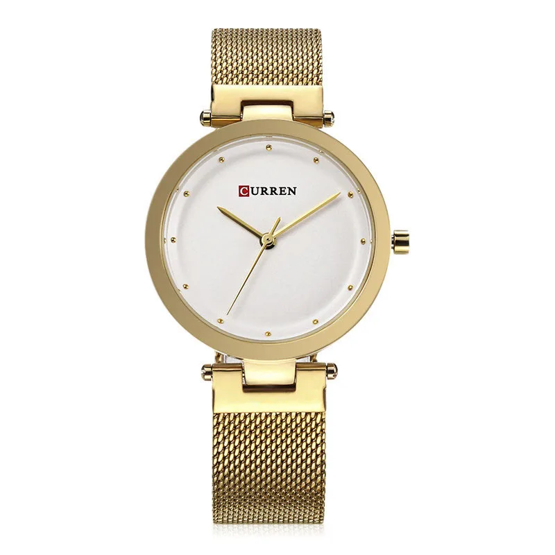 

Curren 9005 Simple Women's Quartz Watch Luxury Metal Mesh Band Brand New Wristwatches Wholesale Stock Waterproof Watches, Mix