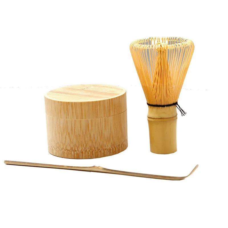 

Hot selling japanese custom bulk handmade bamboo scoop purple spoon and whisk set for matcha tea