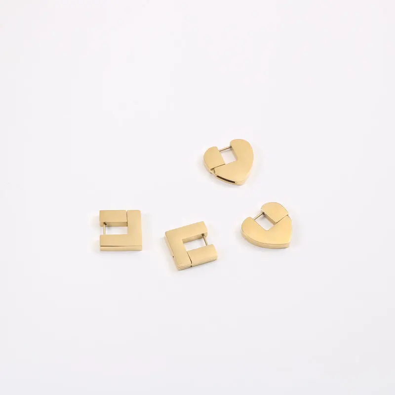 

JOOLIM High End 18K Gold Plated Stainless Steel Cube Square Hoop Earring Heart Earring Wholesale Tarnish Free & Waterproof