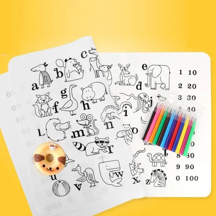 

Wholesales Non-slip Custom Educational Water Mark Drawing Mat Silicone Doodle Placemat for Kids DM06
