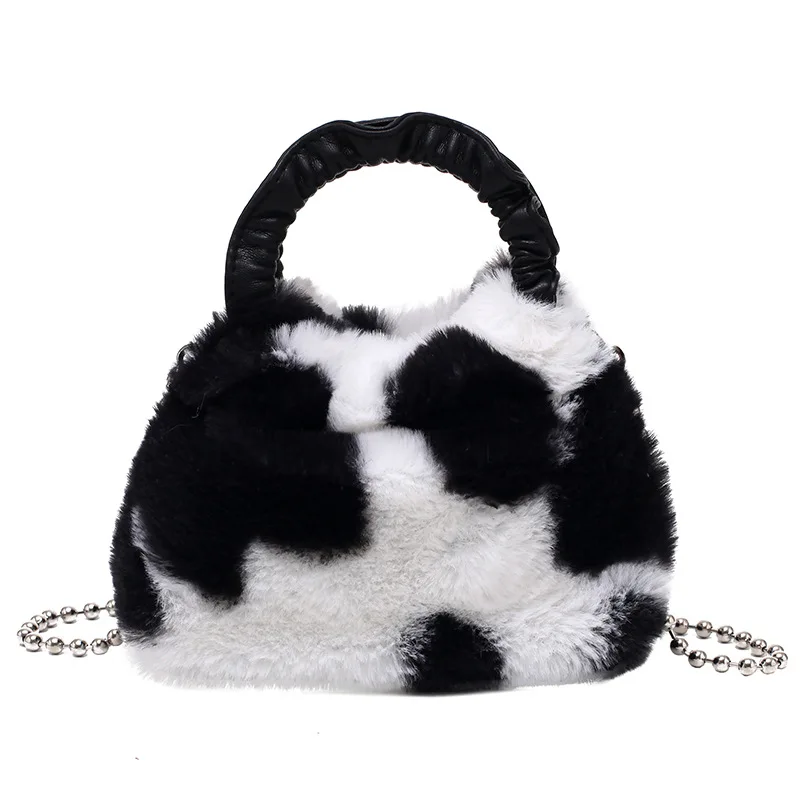 

2020 New Arrival Cow Fur Purse Mini Bag Luxury Famous Brand Winter Women Hand Bags