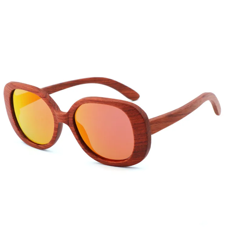 

Good Quality Handmade Custom Own Brand Fashion Trending Polarized Luxury Rosewood Wooden Red Lens Bamboo Shades Sunglasses, Any colors