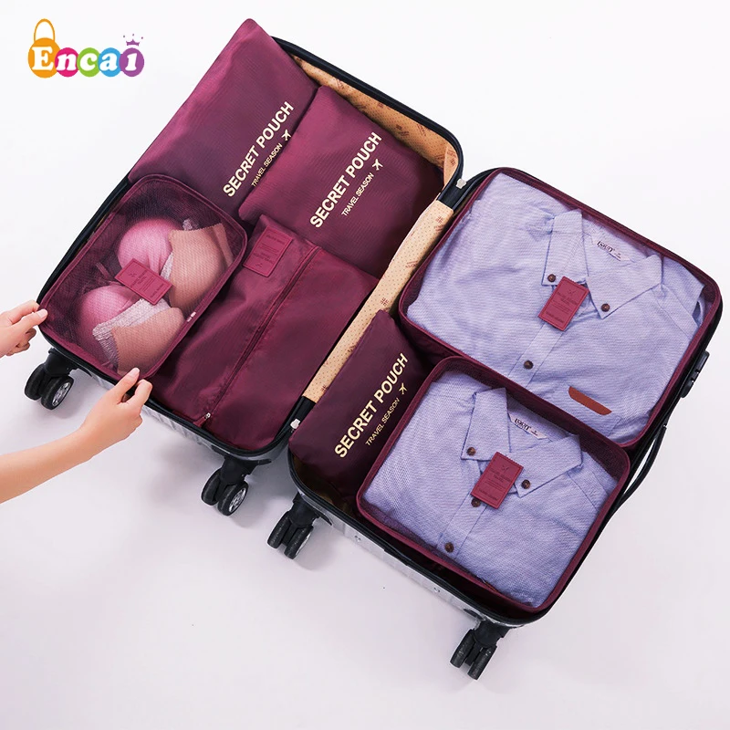 

Encai Bolsas De Viaje 7 in 1 Travel Organizer Bag Set Customized Packing Cubes For Luggage