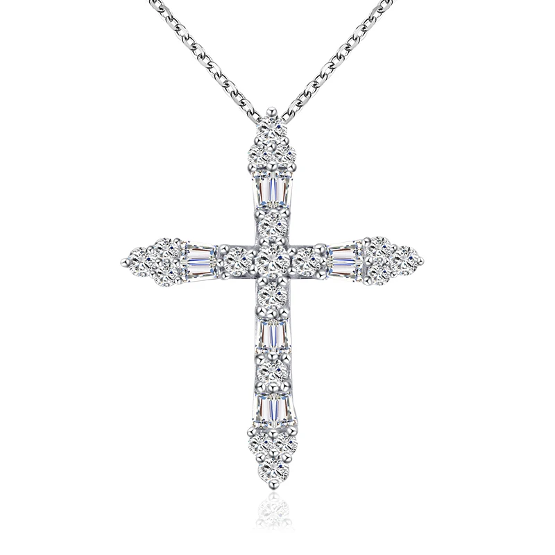 

Dignified natural diamond jewelry Cross pendant necklace jewelry natural diamond with gold 18k, White rose, yellow gold, white gold or platinum