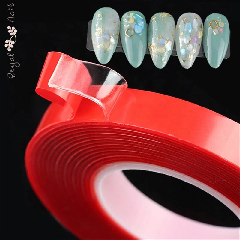 

Crystal 2 side Adhesive Sticky Nail Art Tape Sticker for glue Nail Tips on Acrylic Display, Transparent