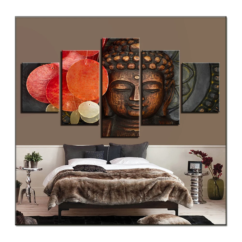 

5 panels canvas print Canvas Art wall Painting Buddha HD Printed