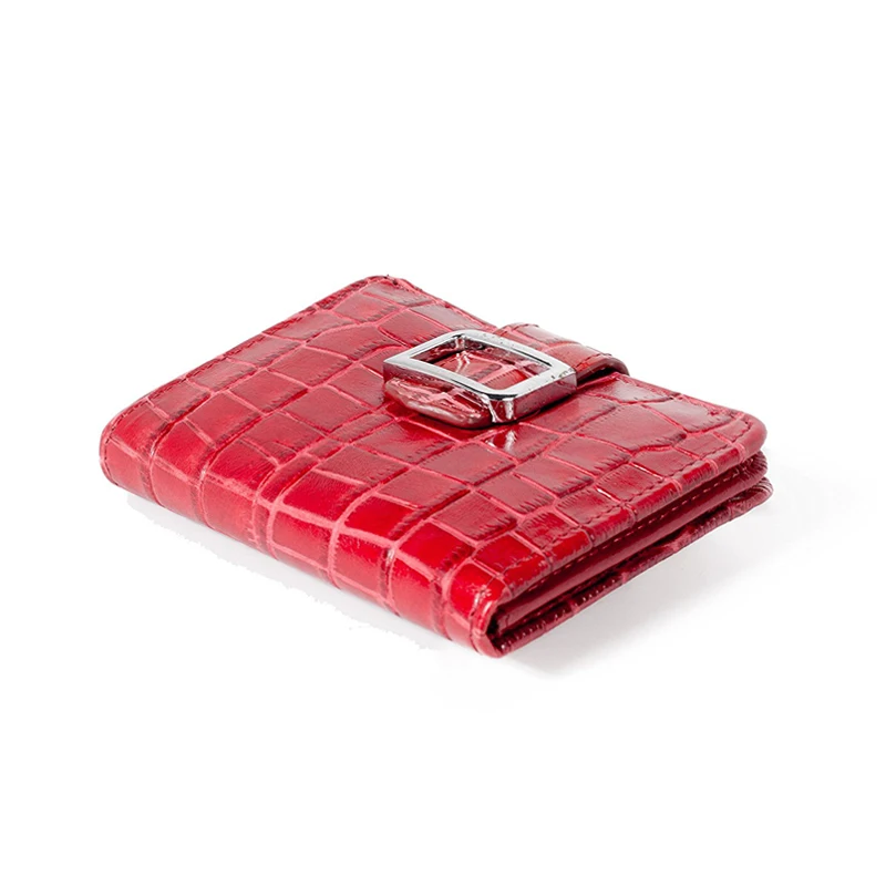 

Ladies Small Mini Trifold Purse Custom RFID Blocking PU Crocodile Leather Women Wallet, Offer customized color