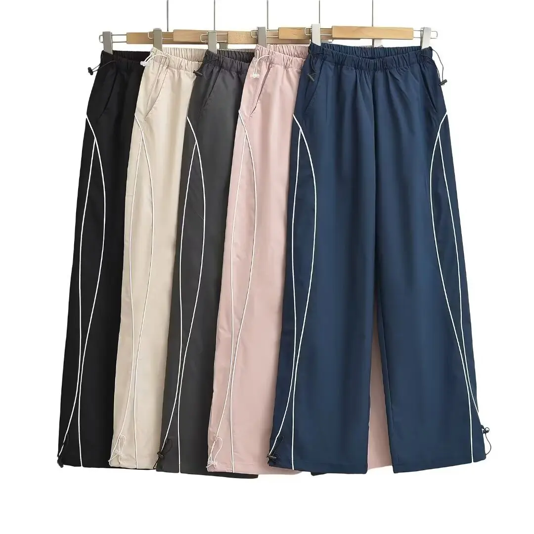 抗菌Solid Color Loose-Fitting束脚Athletic Casual裤