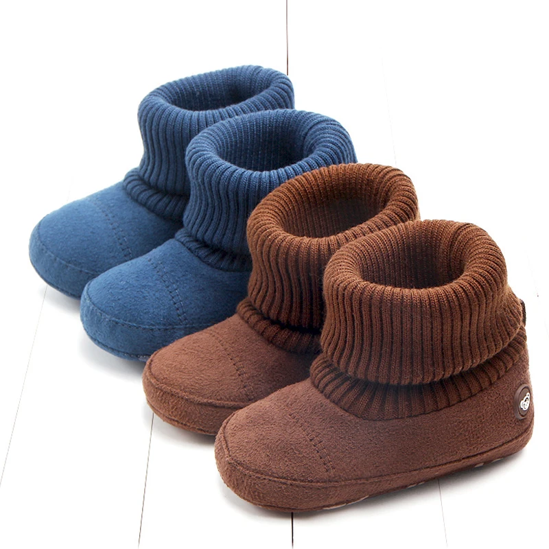 

Baby Autumn Toddler Shoes Boots for Girls Children's Newborn Warm Flower Knitted Boots for Boys Kids Winter Cotton Fashion Shoes