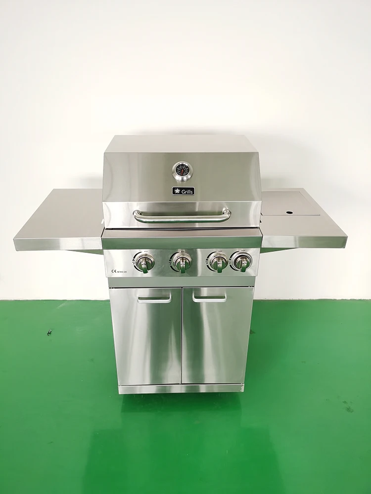 3 Burners Stainless Steel Spit Rotisserie Grill Gas Portable Barbecue