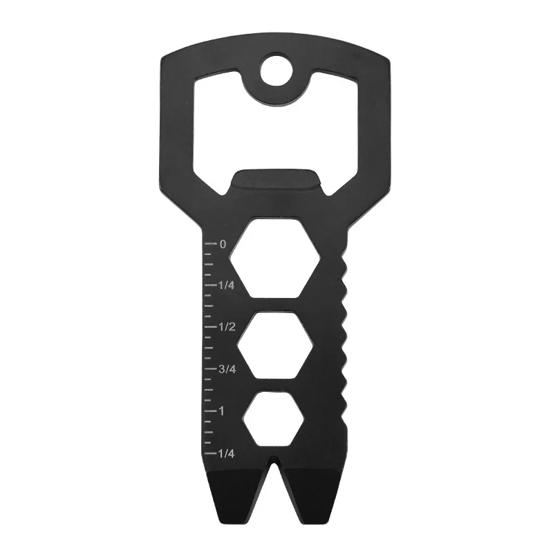 

Keychain Portable Multi-purpose Gadget Can Opener Tool Card, Black,red