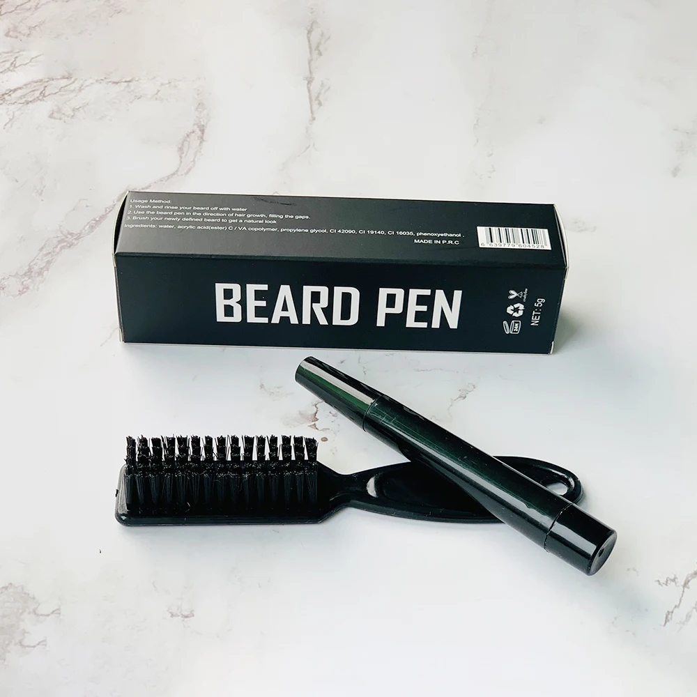 

2021 2nd Generation OEM LOW MOQ Vegan Waterproof Long Lasting Beard Pen Pencil Filler Makeup For Men Beard Filling Pen Kit