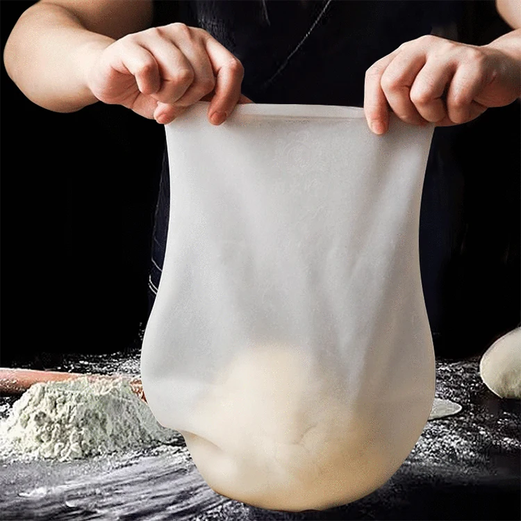 

A3078 Multifunction Vacuum Making Noodles Pouch Flour Food Baking bag Thick Home kneading Bags Silicone Knead Dough Bag, As pic
