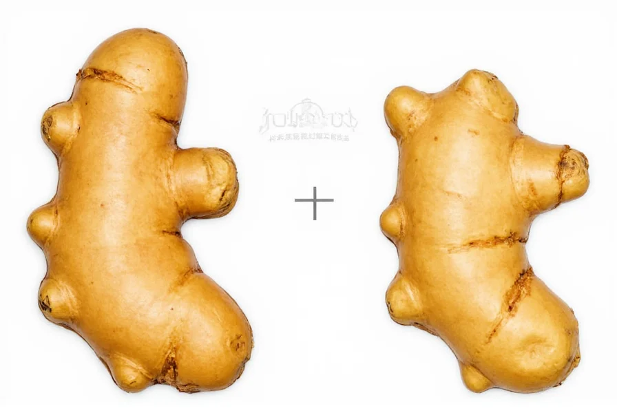 Close-up visual comparison of fresh ginger root varieties showing color variations and texture differences