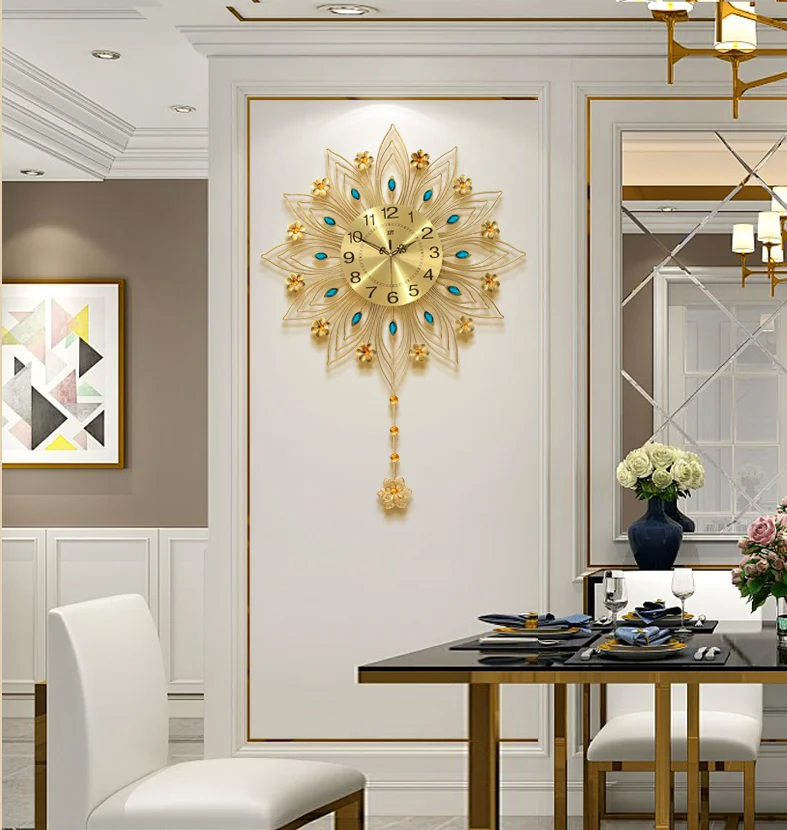 

odm/odmmodern wall clockGolden luxury large metal color diamond decoration for home decorationreloj de pared, Golden